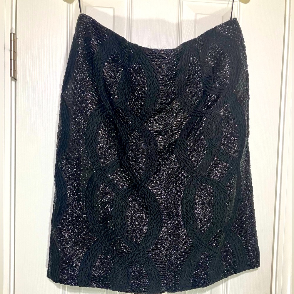 NWT - Lanvin Black with Metallic Midi Pencil Skirt For That Special Event